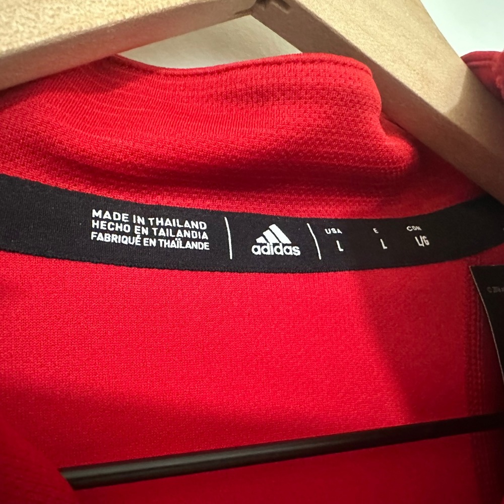 Adidas x NC State | NWT Woman's Wolfpack Red Tuffy Logo Quarter Zip Pullover, L - Picture 6 of 10